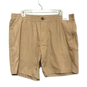 Abound Shorts Flat Front Elastic Waist Button Zip Closure Tan Khaki M Small NWT